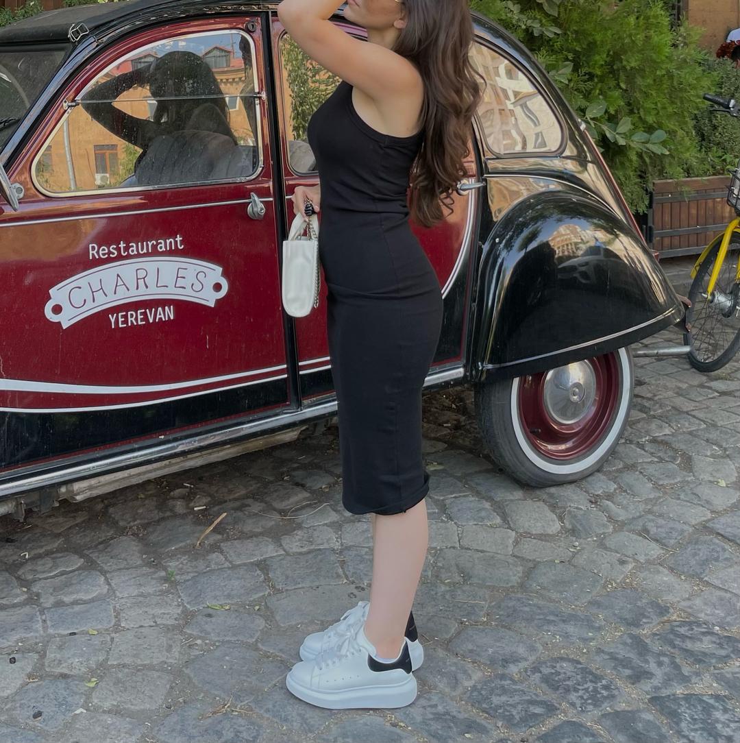 Pull & Bear Черное платье миди pull bear — фото 2