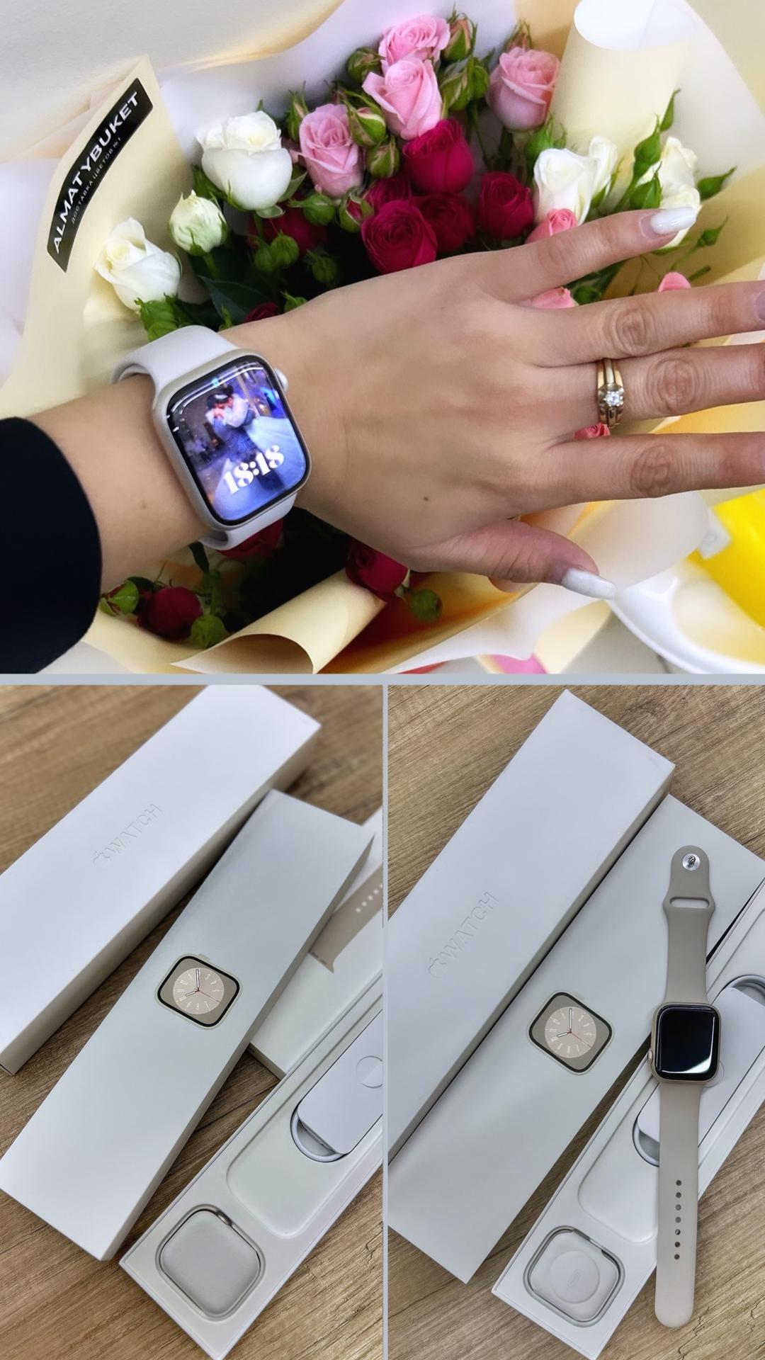 Apple Смарт-часы Apple Watch Series 8 45 мм Aluminum starlight-бежевый — фото 2