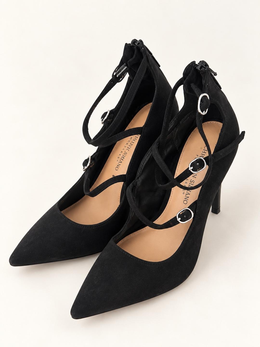 Christian Siriano Замшевые туфли Christian Siriano со страпами и шпилькой 🖤👠 — фото 2