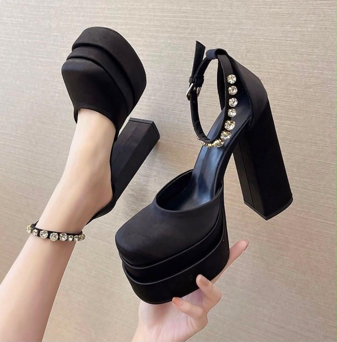 Bratz style платформы Элегантные черные замшевые туфли на высокой платформ ❤️‍🔥 — фото 2