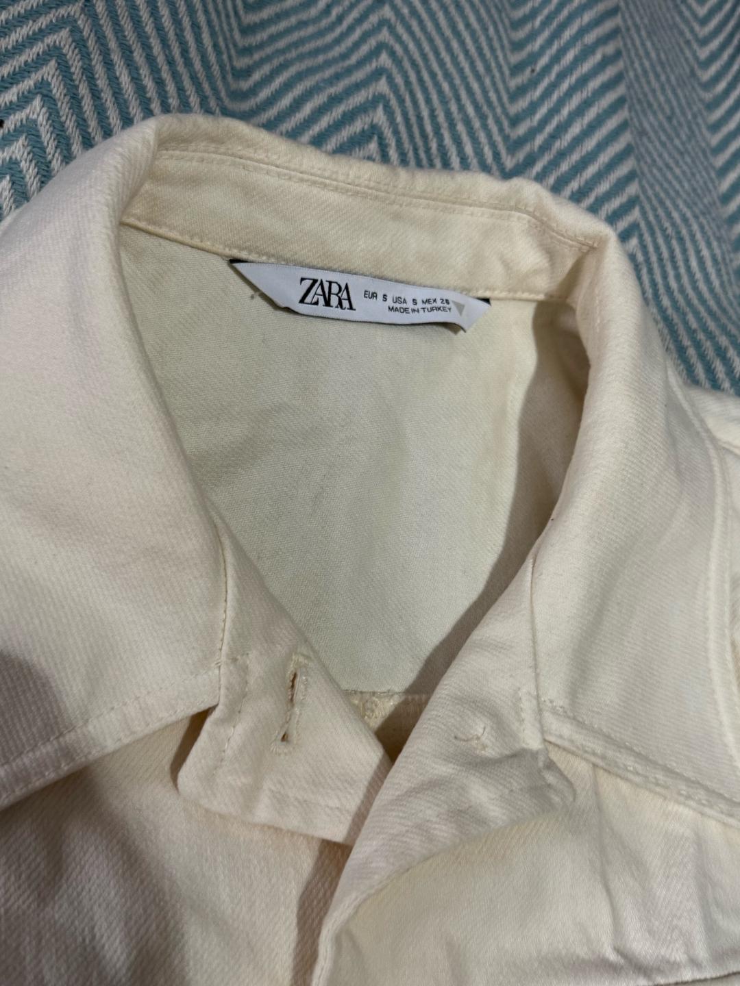 Zara Жилет молочного цвета из джинсы Zara — фото 2