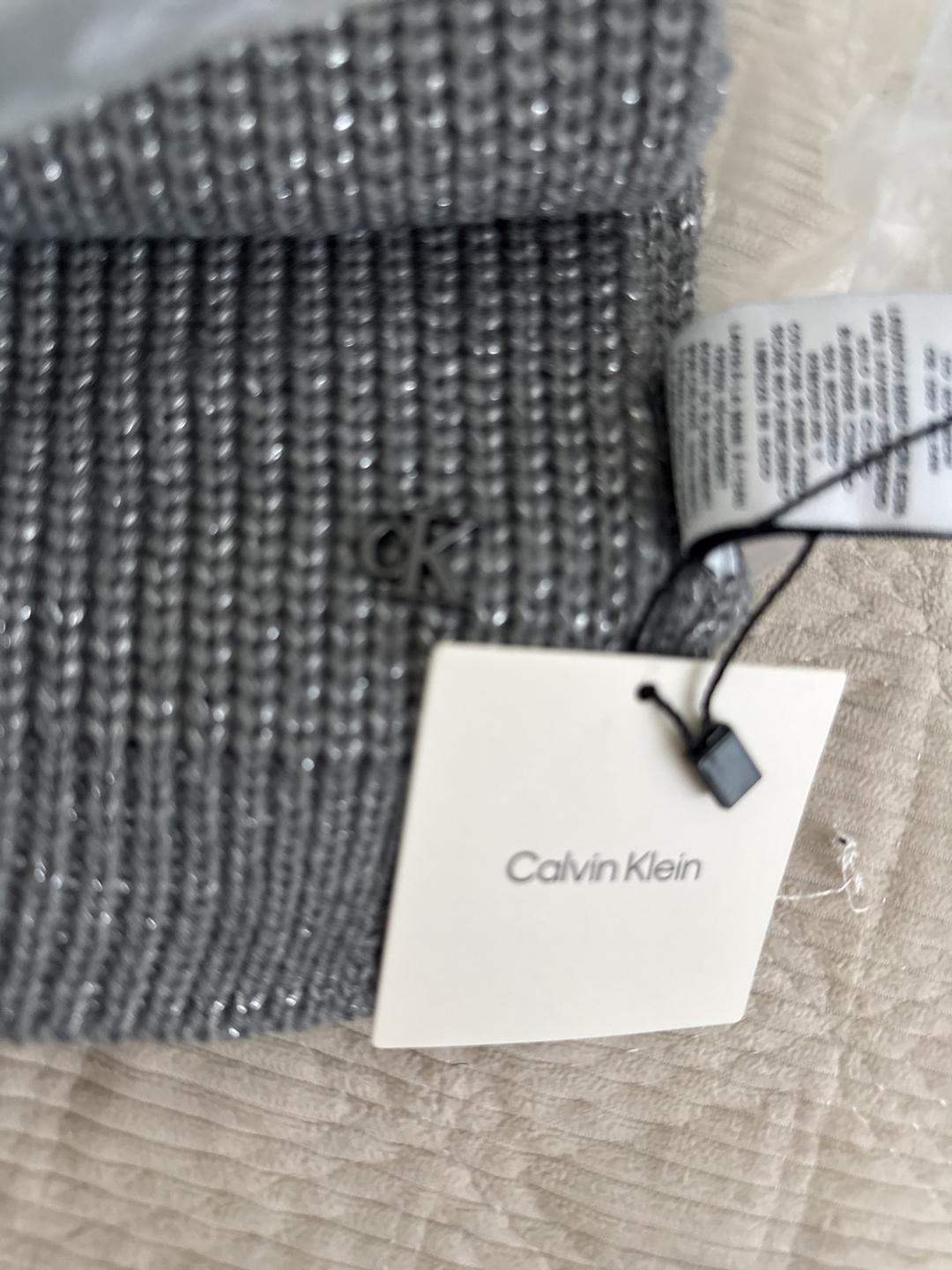 Calvin Klein Шарф вязаный серый — фото 2