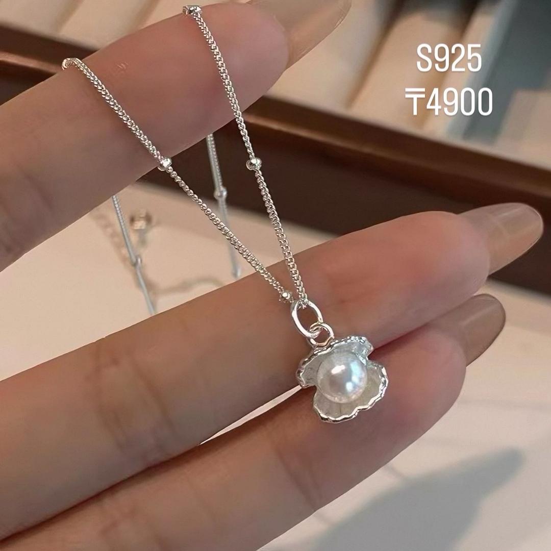 Нет бренда Подвеска серебро 925, ракушка с жемчужиной — фото 2