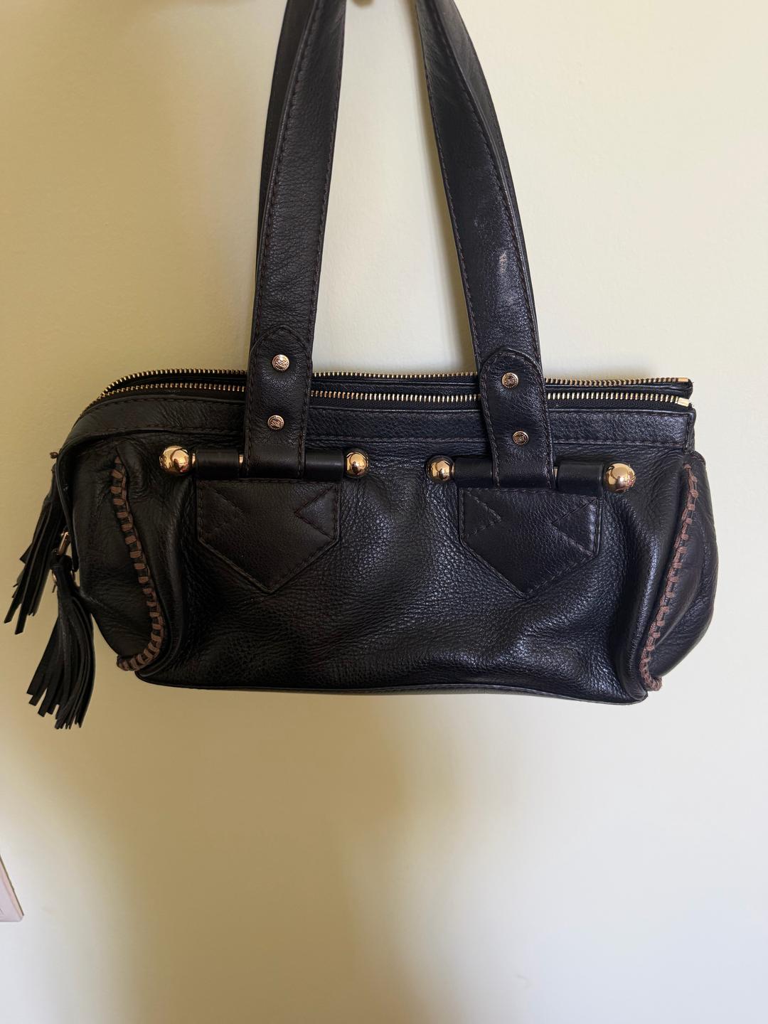 Lancel Paris Темно синяя винтажная сумка Lancel — фото 2
