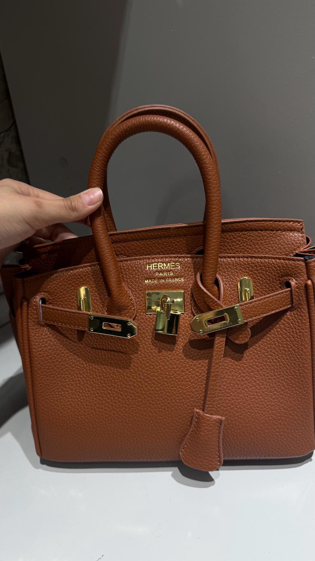 Hermès Мини-сумка искусственная кожа коричневая — фото 2