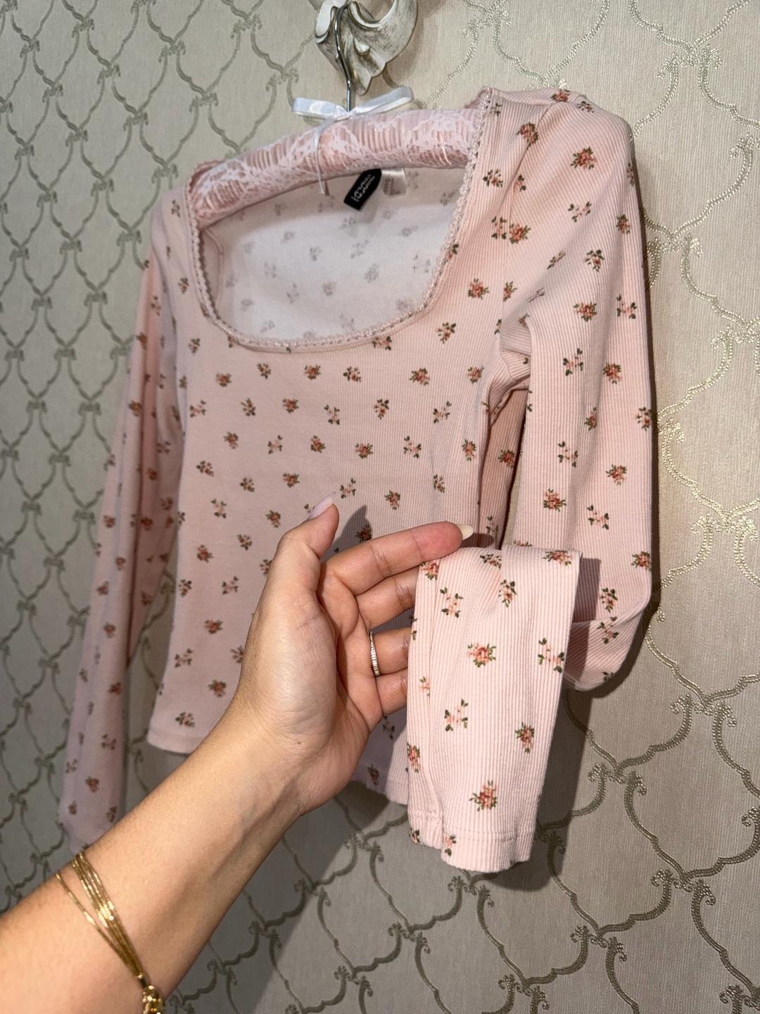 H&M Лонгслив H&M в цветочек — фото 2