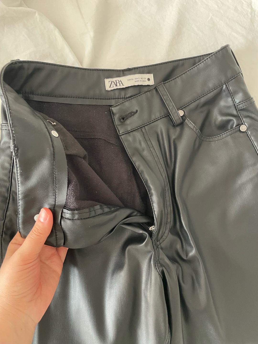 Zara Брюки кожаные Zara — фото 2