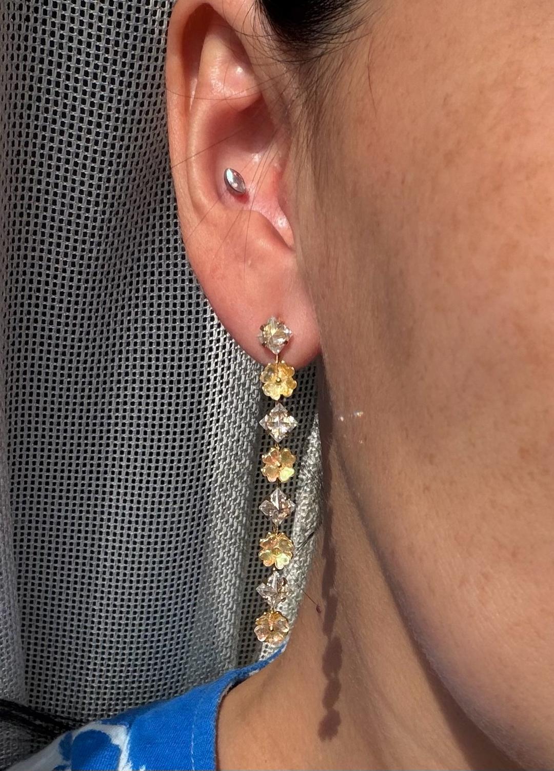 Длинные серьги с цветами — фото 2