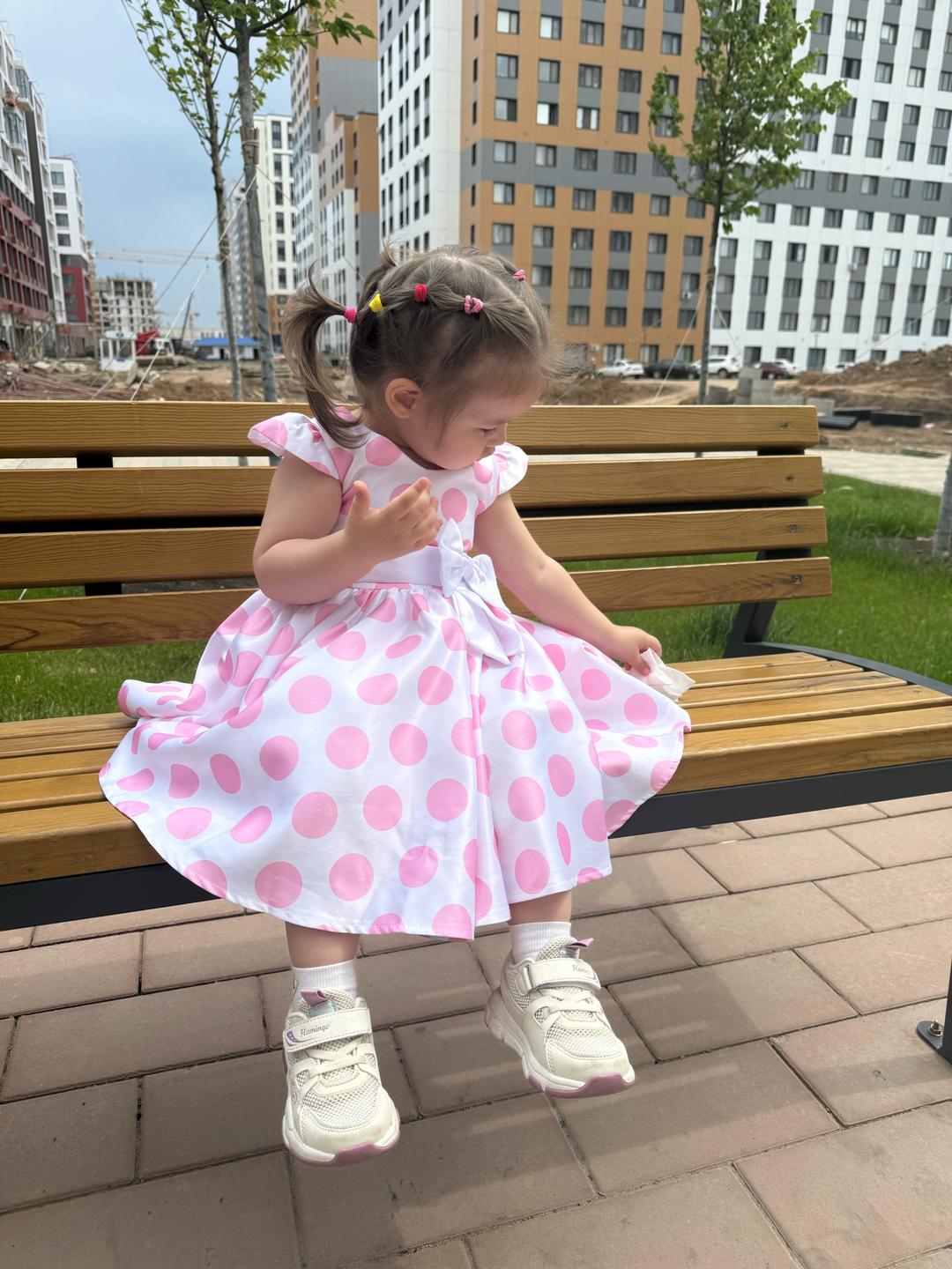 Нет бренда Детское платье в горошек — фото 2
