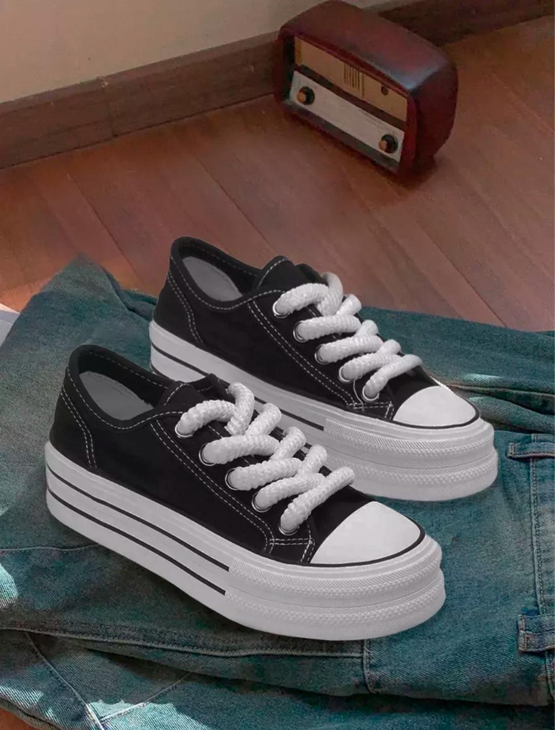 Нет бренда кеды на высокой подошве в стиле converse — фото 2