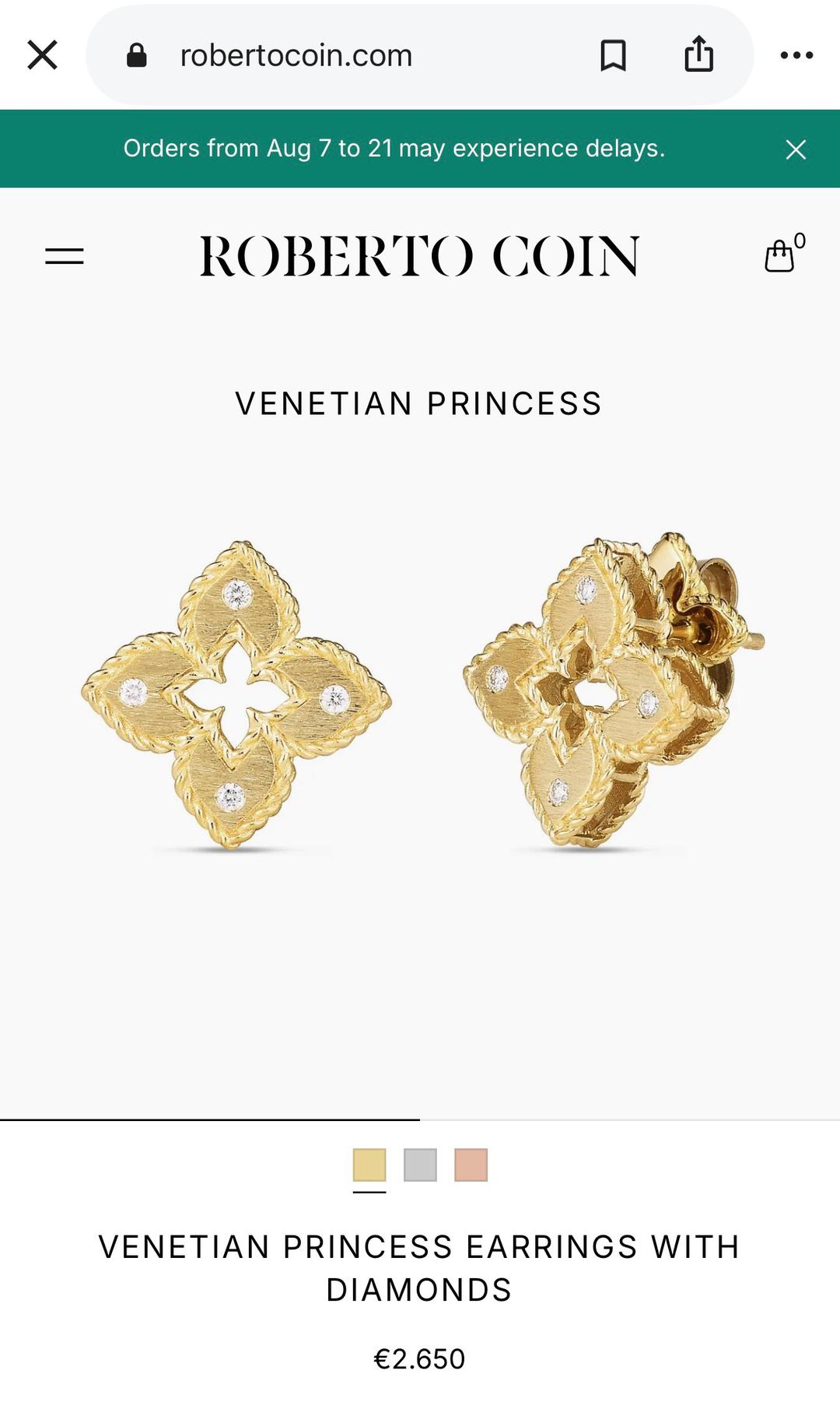 Roberto Coin Серьги Roberto Coin Venetian Princess с бриллиантами и рубинами — фото 2