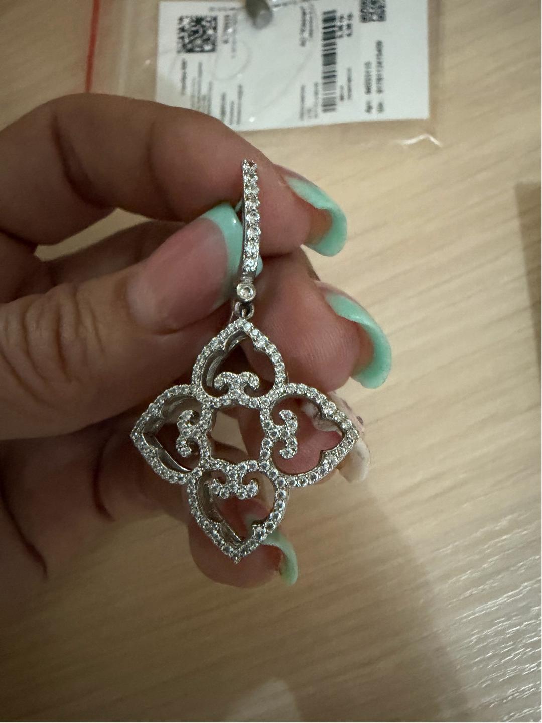 Laroush Серьги с декоративными камнями серебристого цвета — фото 2