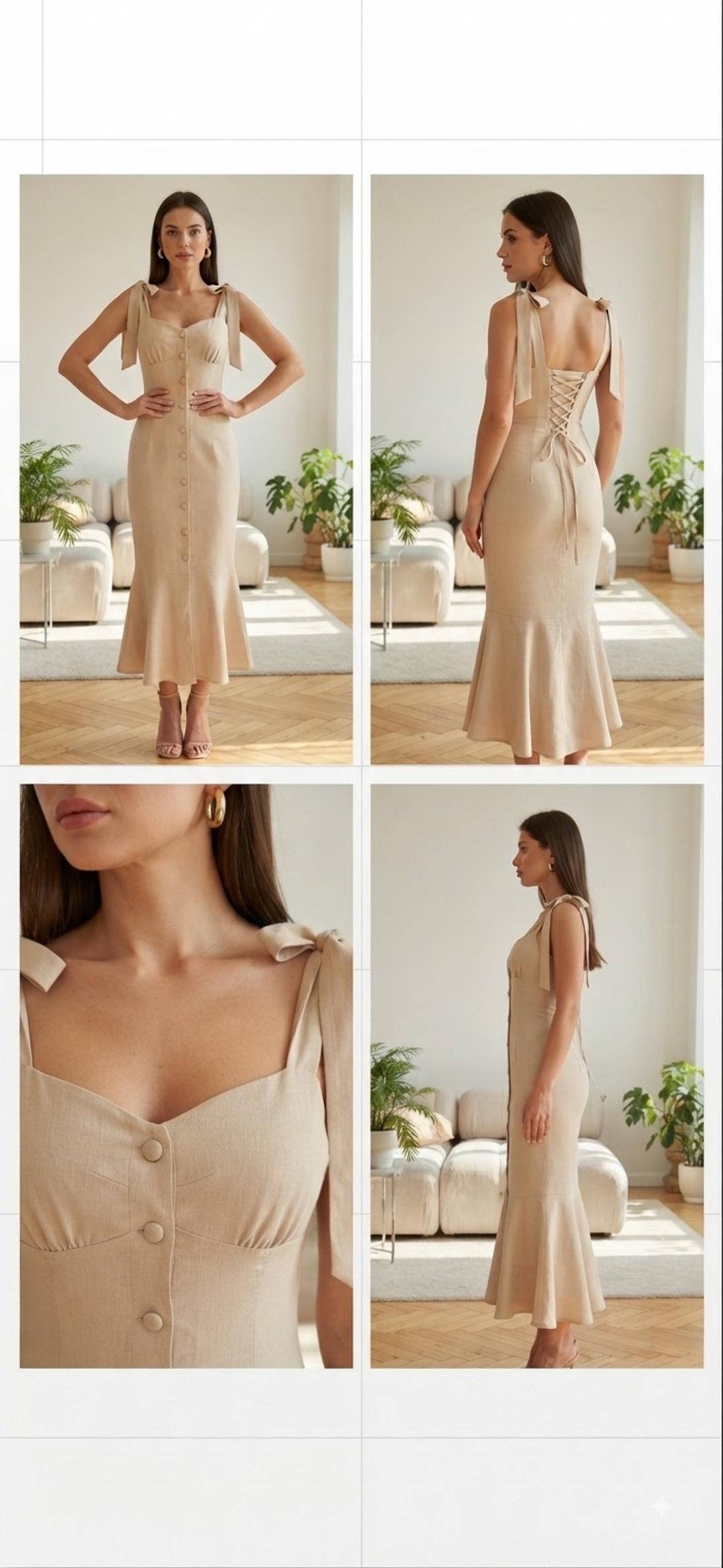 Lotus Fashions Платье миди на бретелях с пуговицами — фото 2
