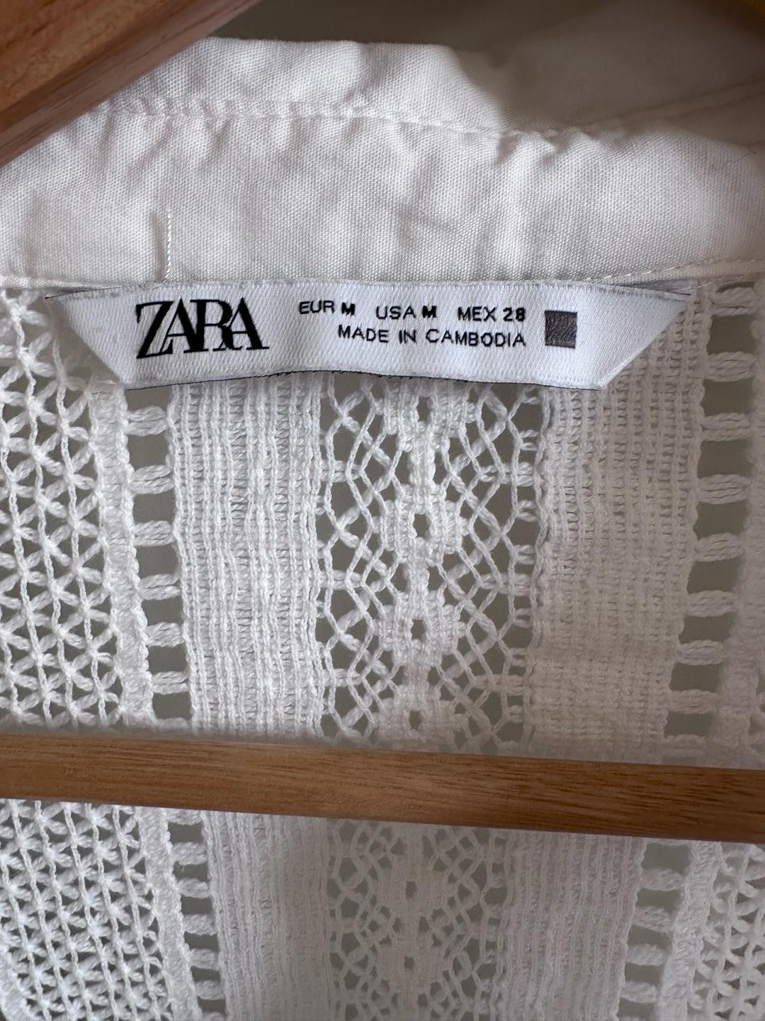 Zara Белая кружевная рубашка Zara — фото 2