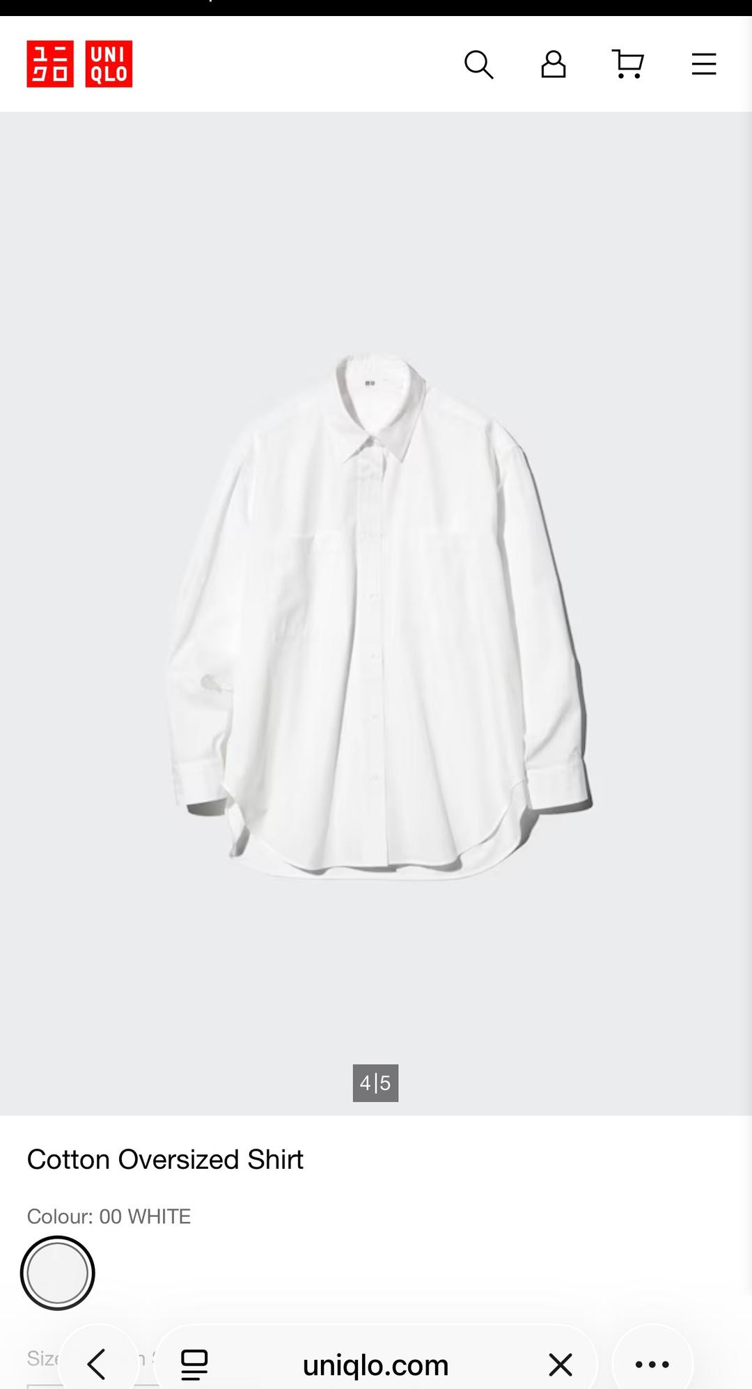 Uniqlo Хлопковая рубашка оверсайз UNIQLO — фото 2