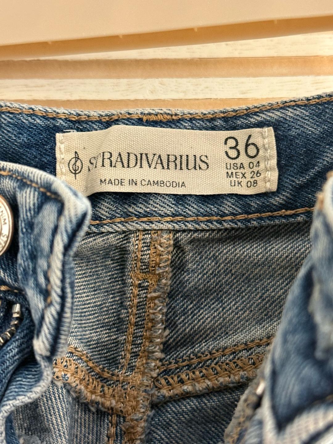 Stradivarius джинсы Stradivarius широкие клеш джинсовые синие голубые 36 — фото 2