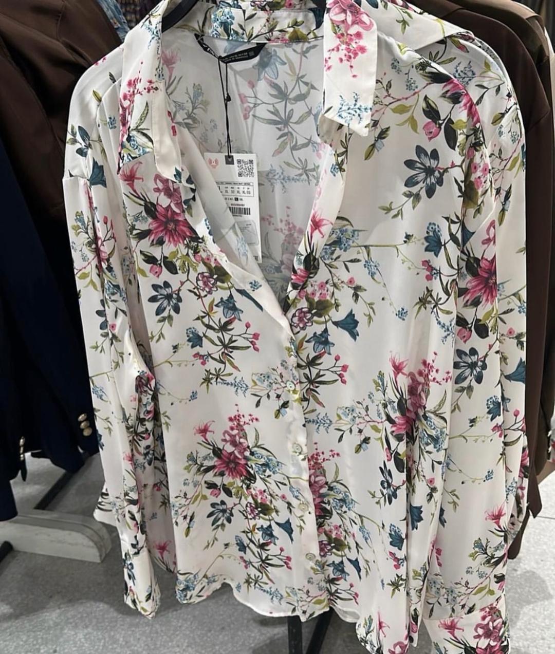 Zara ZARA блузка с цветочным принтом — фото 2