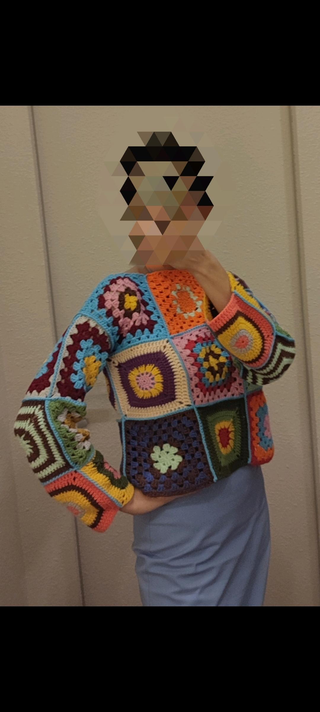 Handmade (ручная работа) Кроше, бабушкин квадрат кофта — фото 2
