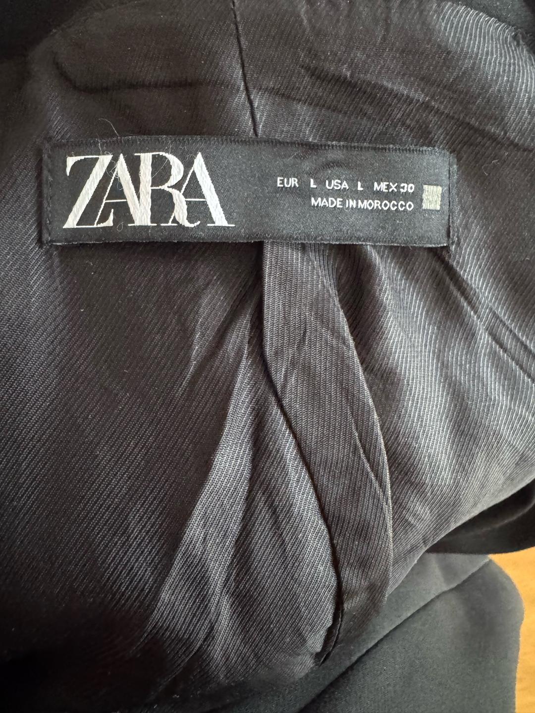 Zara Пиджак ZARA черный двубортный — фото 2