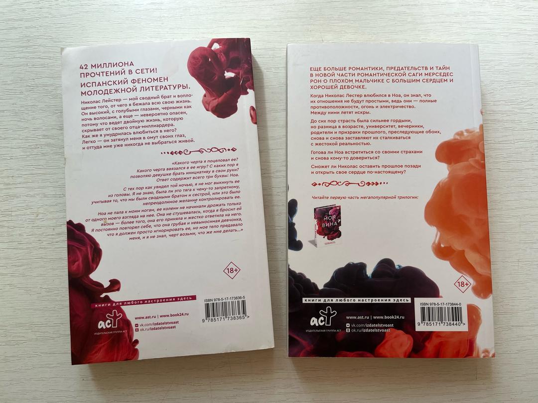 Mercedes Ron (Мерседес Рон) Романы «Моя вина» и «Твоя вина» — 2 книги — фото 2