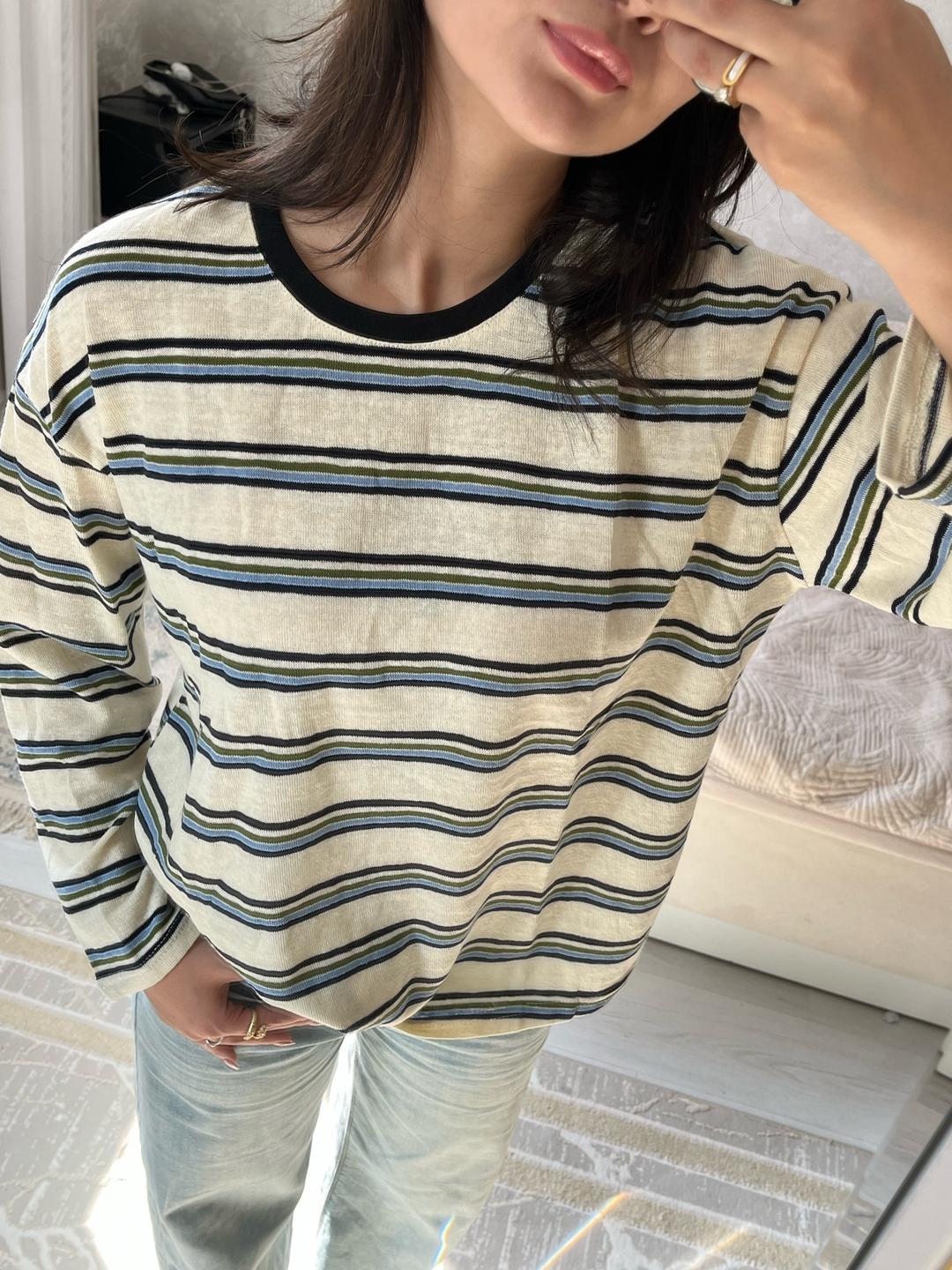 Нет бренда Лонгслив в полоску — фото 2