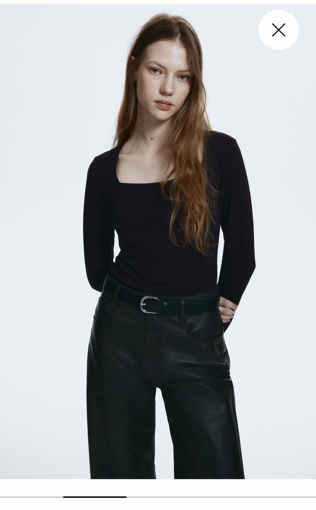 H&M Черный лонгслив H&M — фото 2