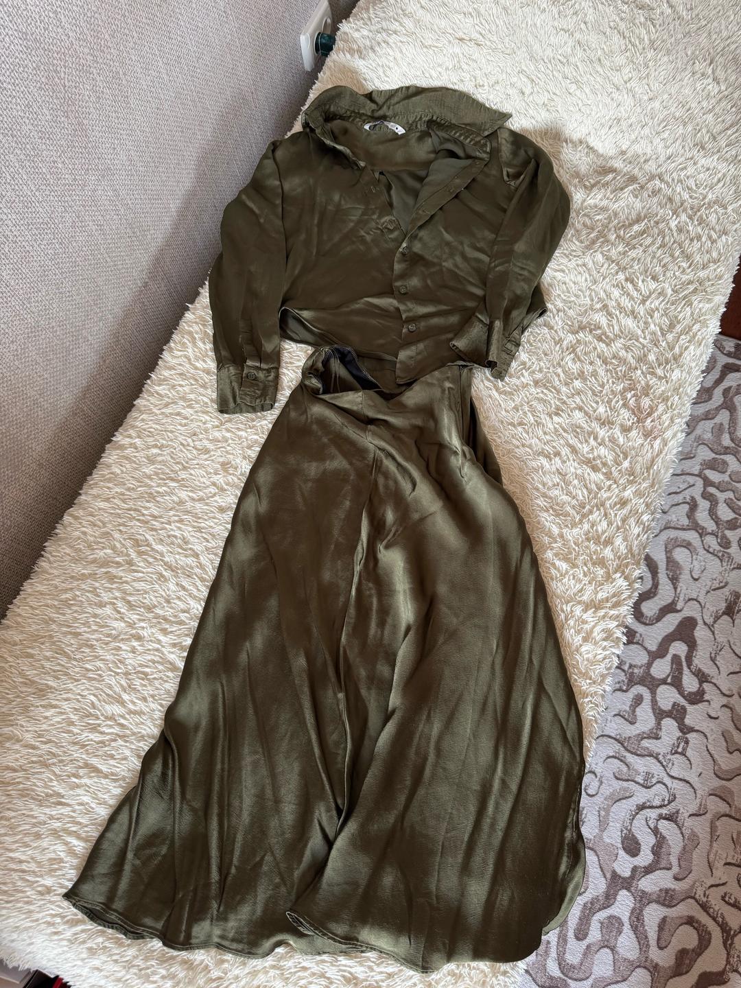 Zara Костюм с рубашкой и юбкой слитный — фото 2