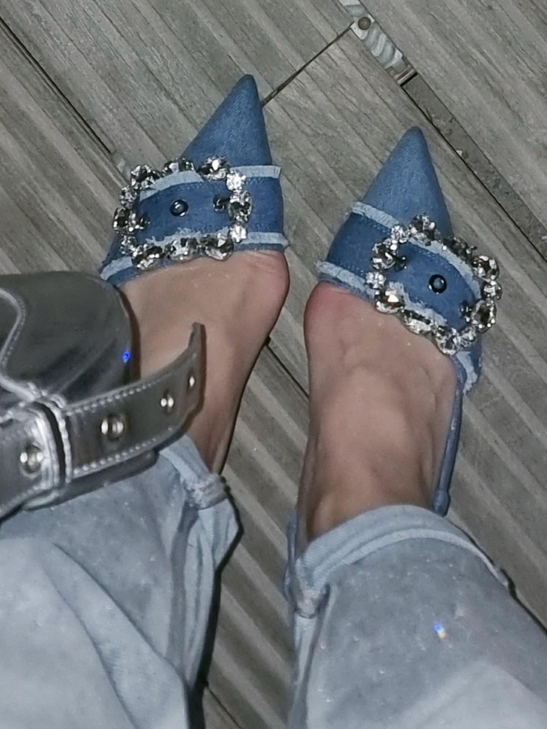 Zara Туфли на остром носу с декором из камней — фото 2