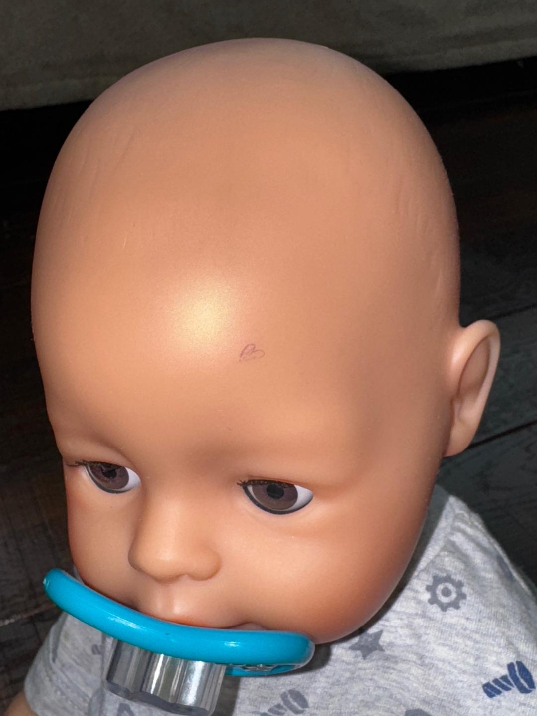 baby born Интерактивная кукла BABY born (Zapf Creation) в сером комбинезоне с соской — фото 2