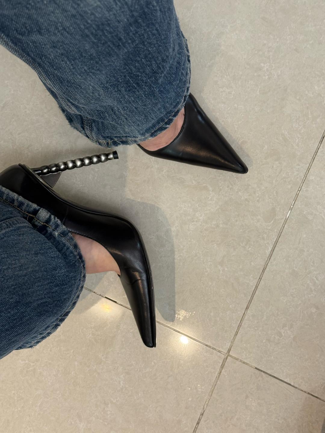 Baldinini Женские черные кожаные туфли на каблуке baldinini — фото 2