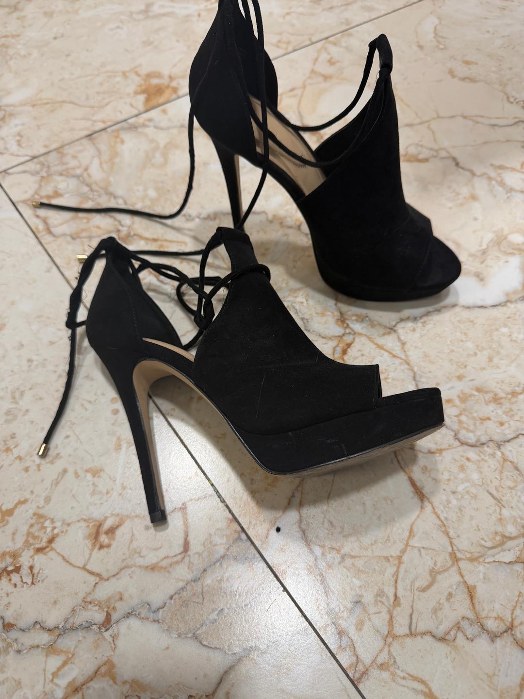 Aldo Черные босоножки на шнуровке — фото 2