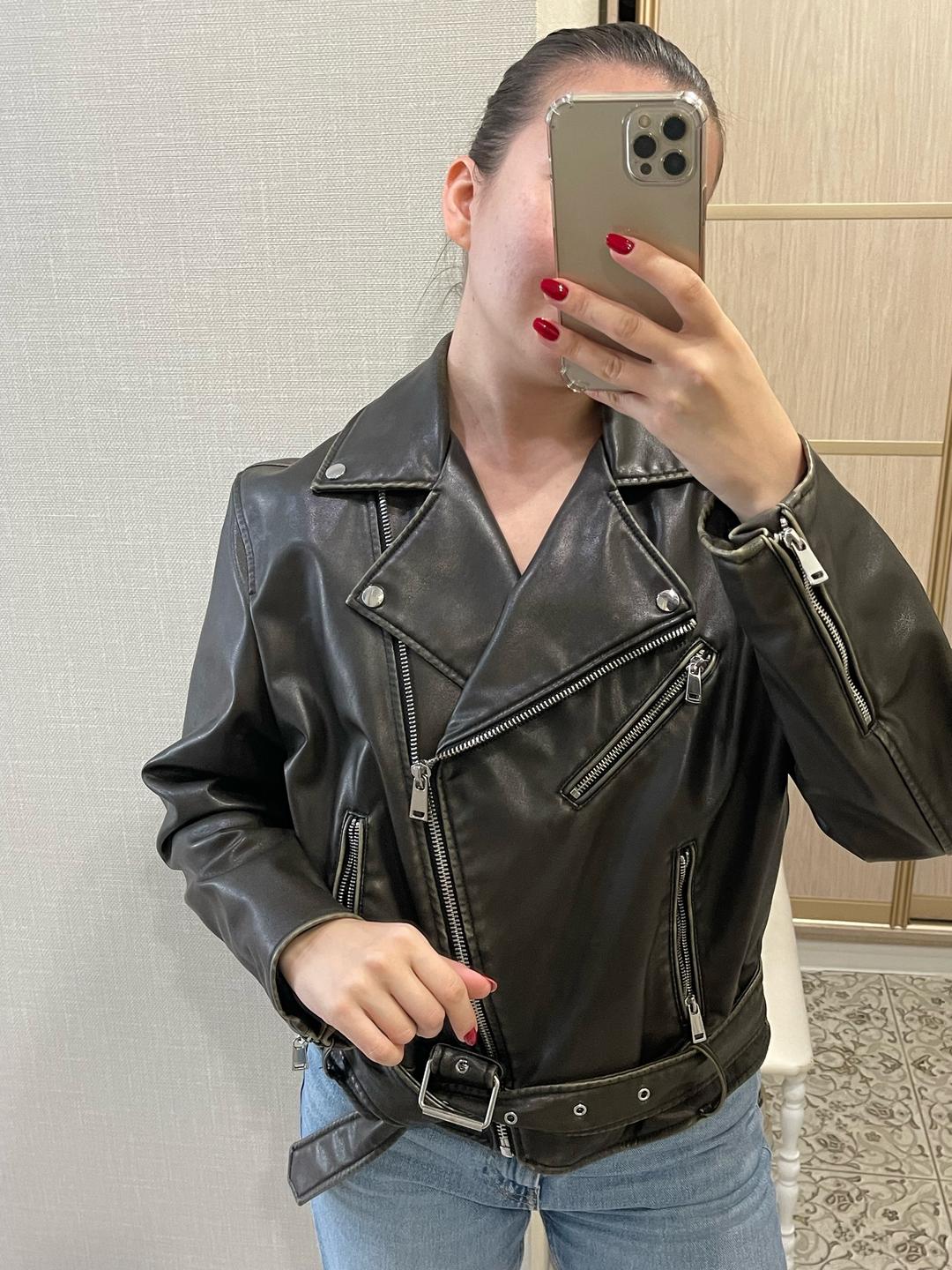 Zara Кожаная куртка Zara — фото 2