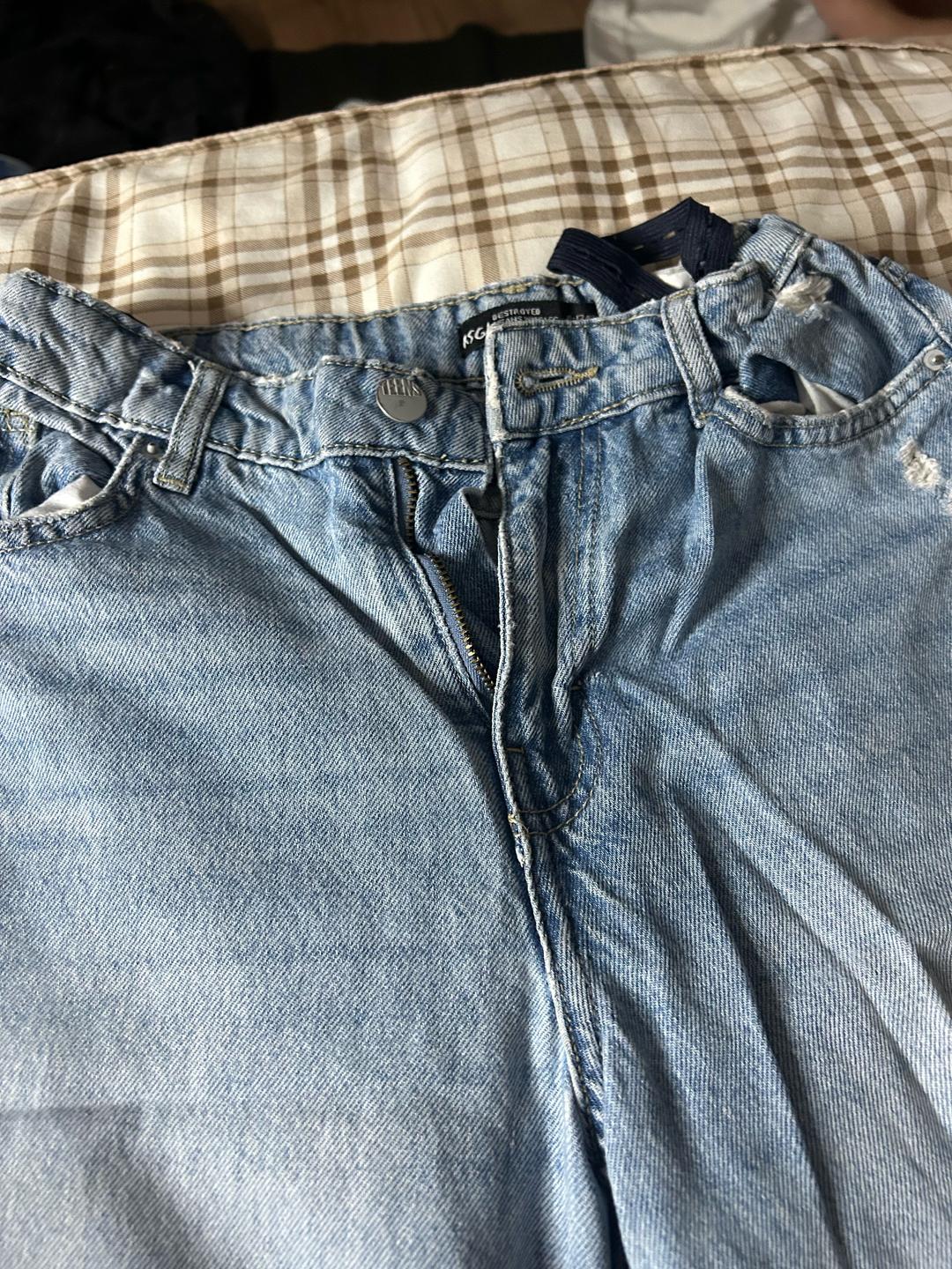 Нет бренда джинсы wide leg destroyed — фото 2