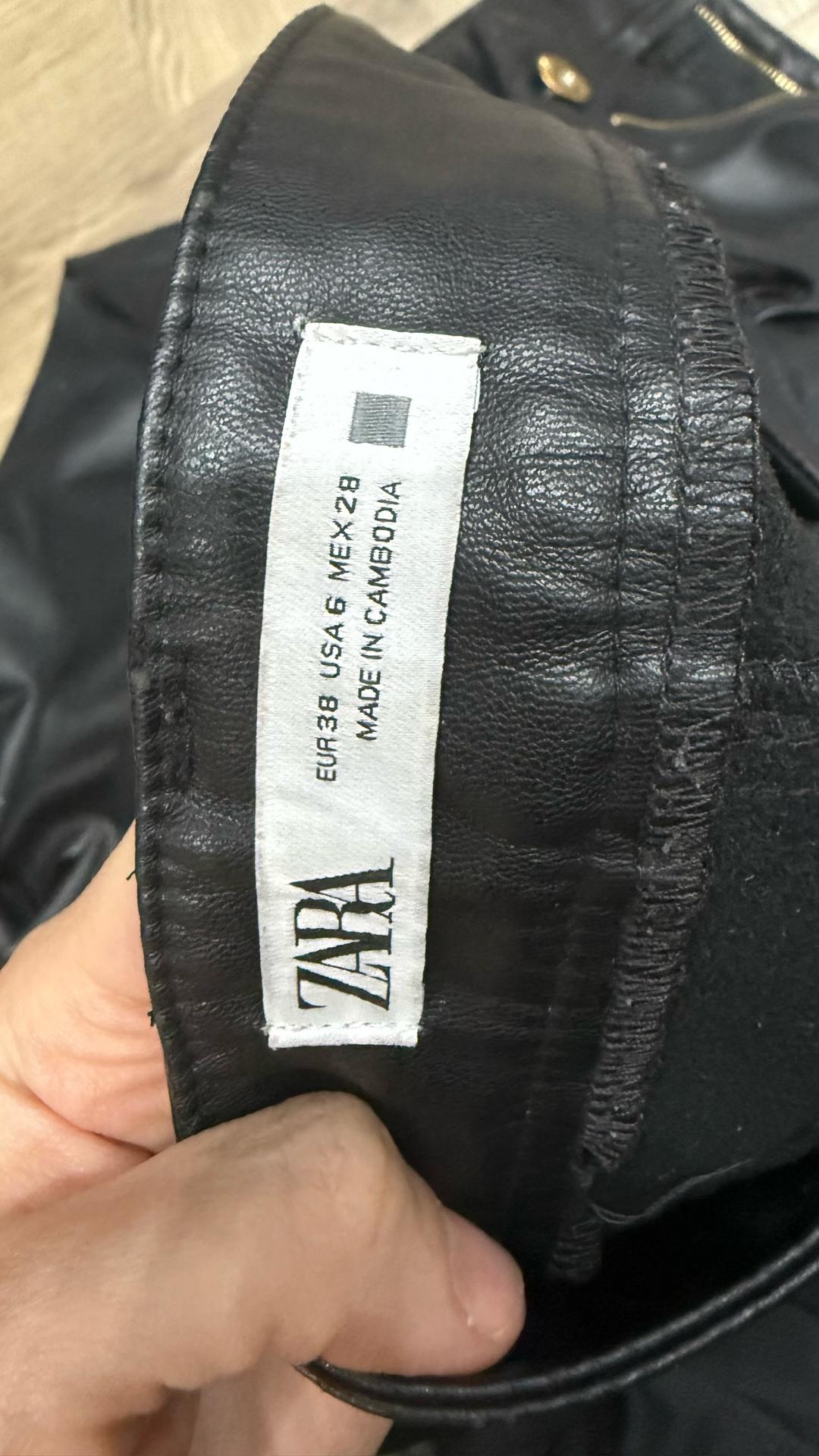 Zara Кожаные штаны Zara — фото 2