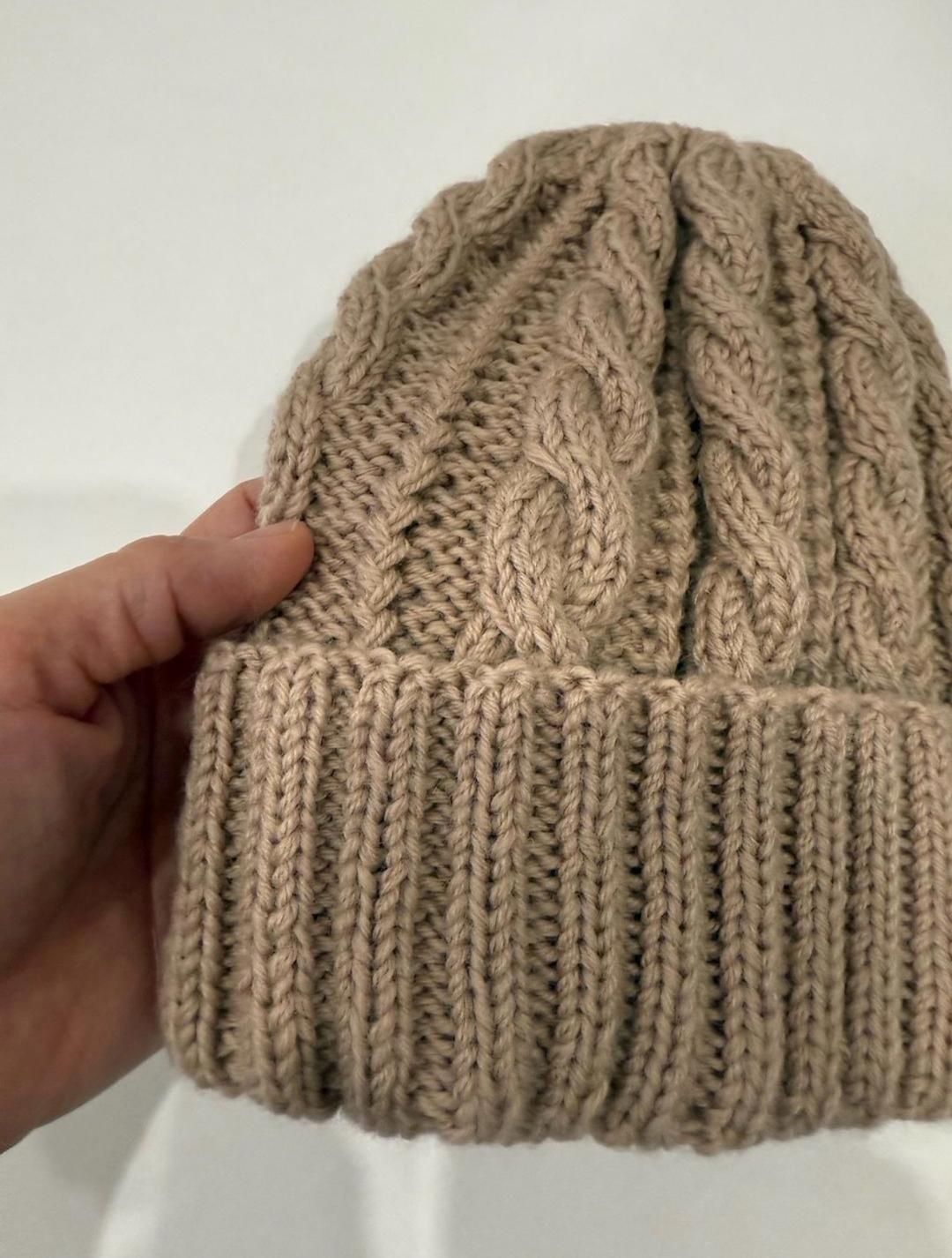 Handmade (ручная работа) Вязаная шапка с отворотом — фото 2