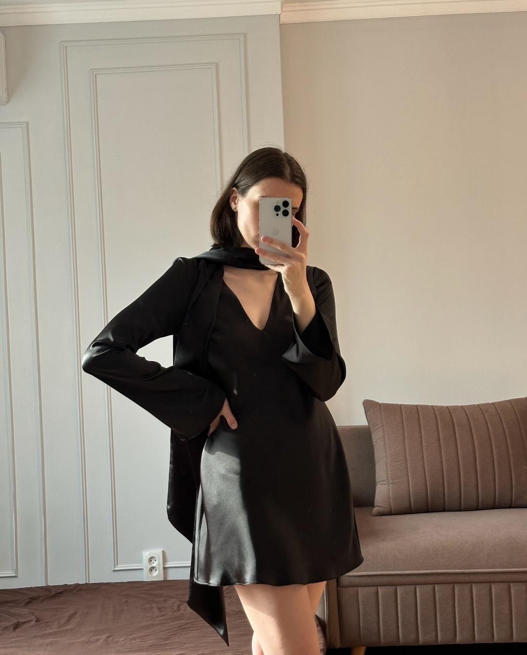 Zara Платье Zara из сатина, премиум коллекция — фото 2