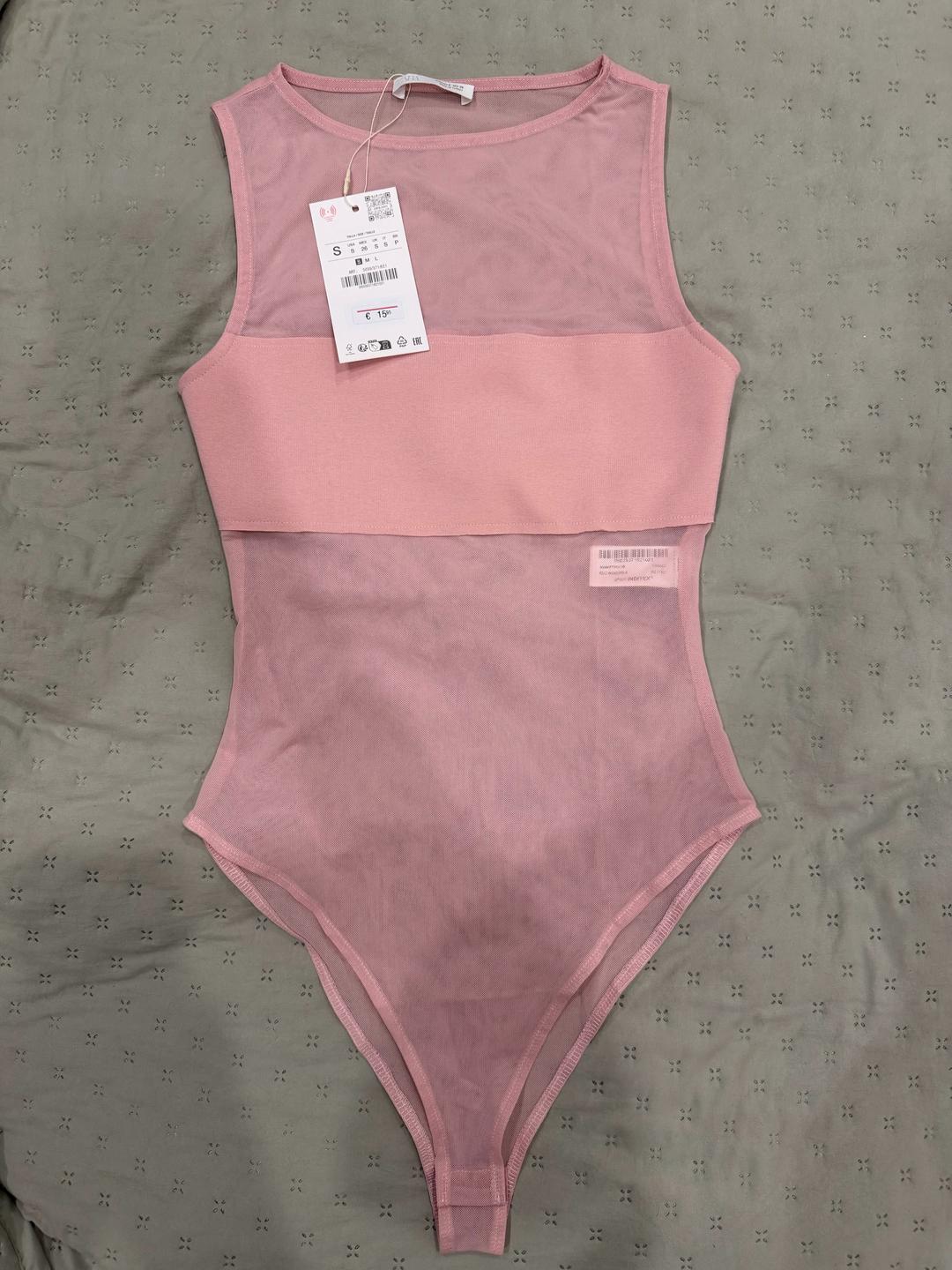 Zara Новый Боди ZARA (S) с комбинированным тюлем — фото 2