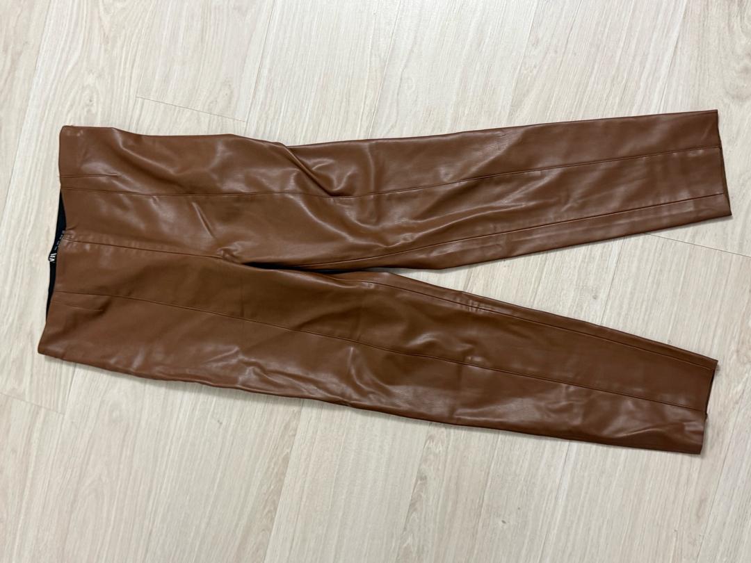 Zara Лосины кожанные — фото 2