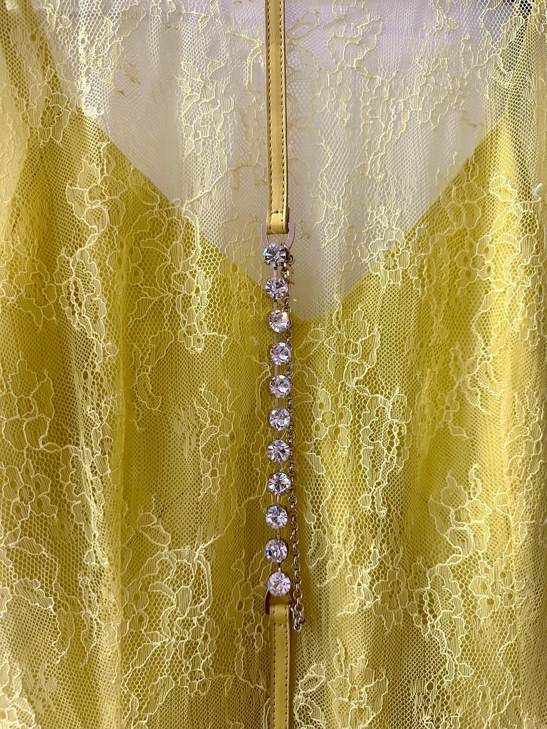 Elisabetta Franchi Кружевное желтое платье Elizabetta Franchi — фото 2