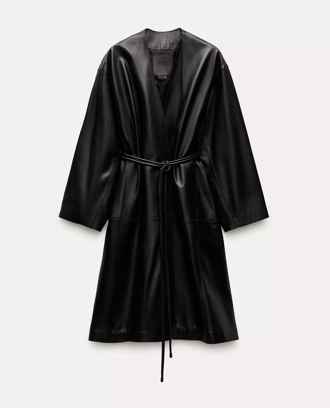 Zara Кожаный тренч ZARA — фото 2