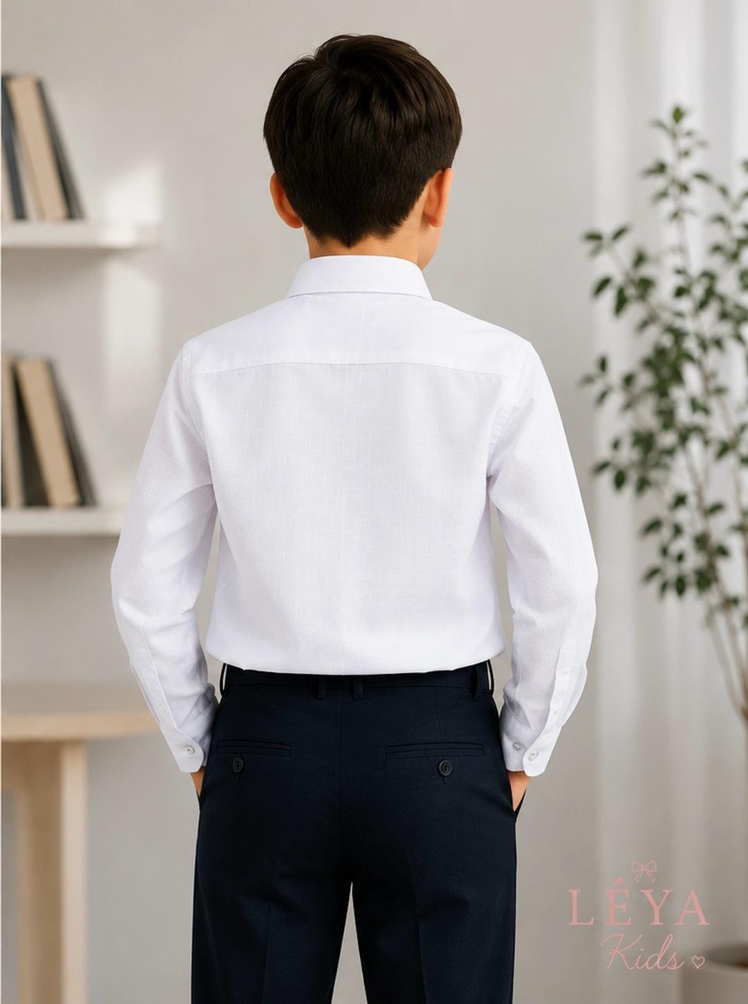 LÉYA Kids Льняная рубашка для мальчиков 5-12 лет. — фото 2