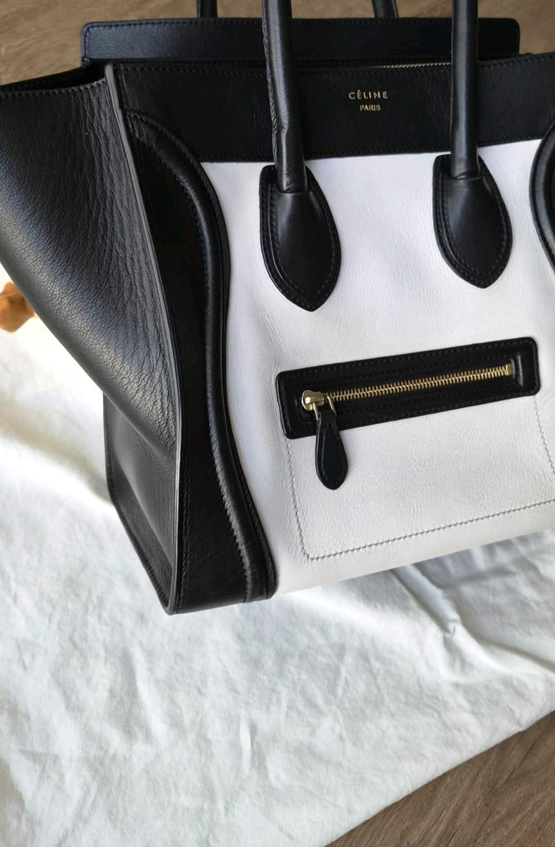 Celine CÉLINE Luggage — чёрно-белая сумка — фото 2