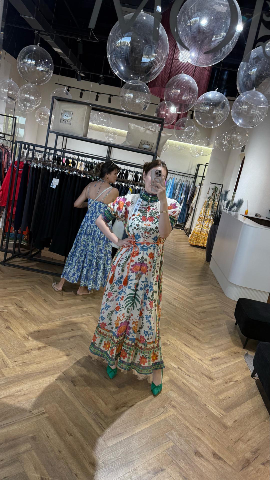 Zimmerli Платье с цветочным принтом и объемными рукавами — фото 2