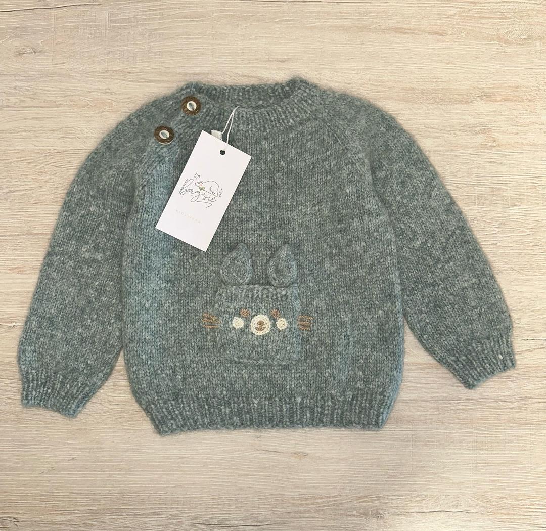 Handmade (ручная работа) Детская вязаная кофта 74 см из шерсти альпаки — фото 2