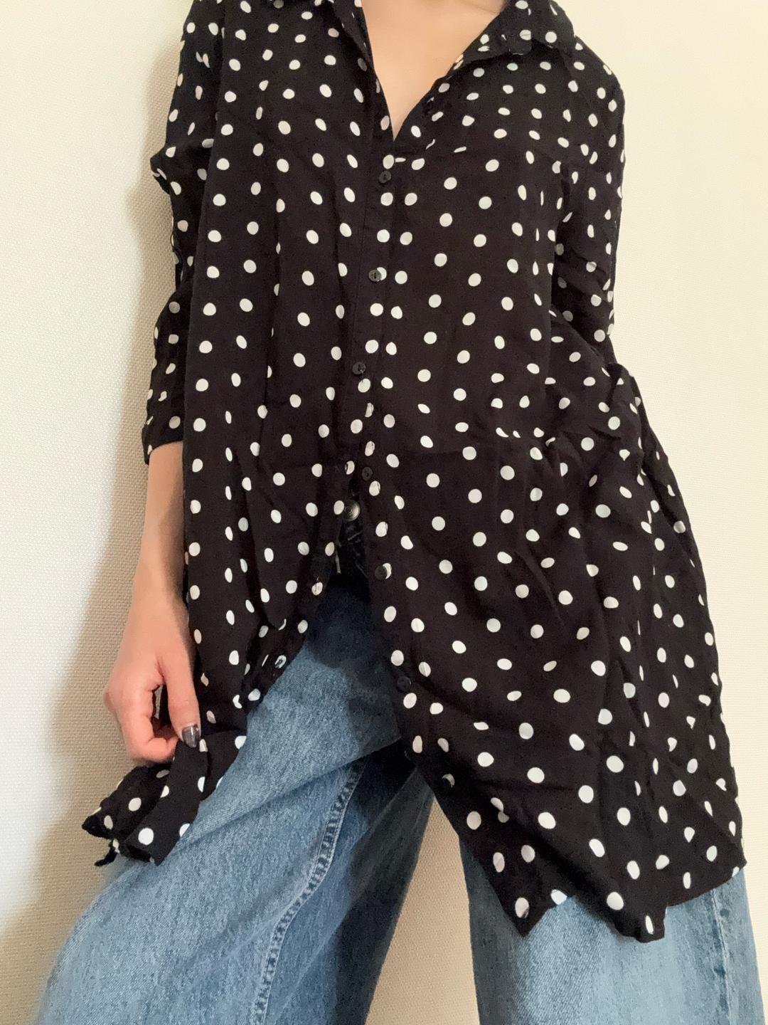 Zara рубашка в горошек — фото 2