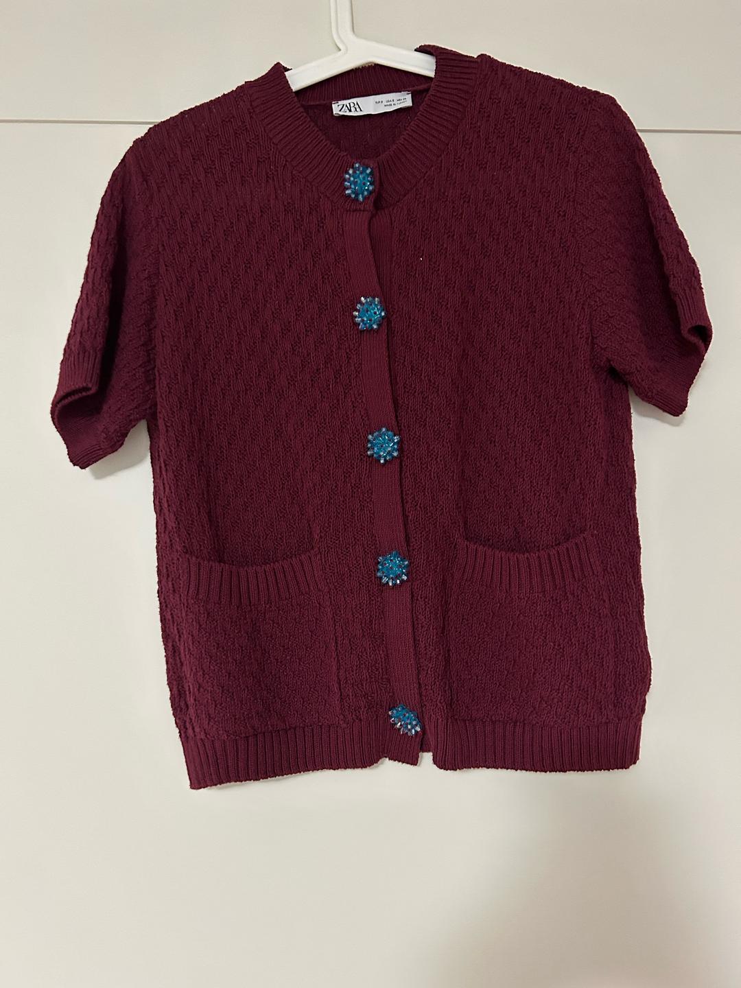 Zara Трикотажный кардиган с декоративной пуговицей zara — фото 2