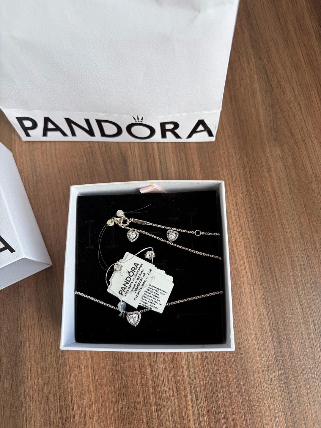 Pandora Комплект украшений Pandora колье и серьги — фото 2