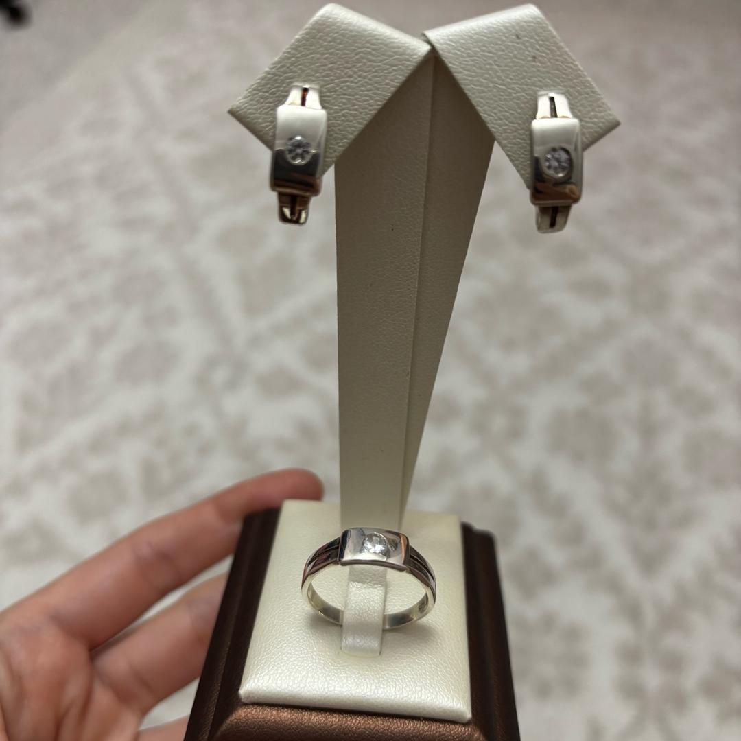 Silver Серебряный набор 925 пробы размер кольца 18 — фото 2
