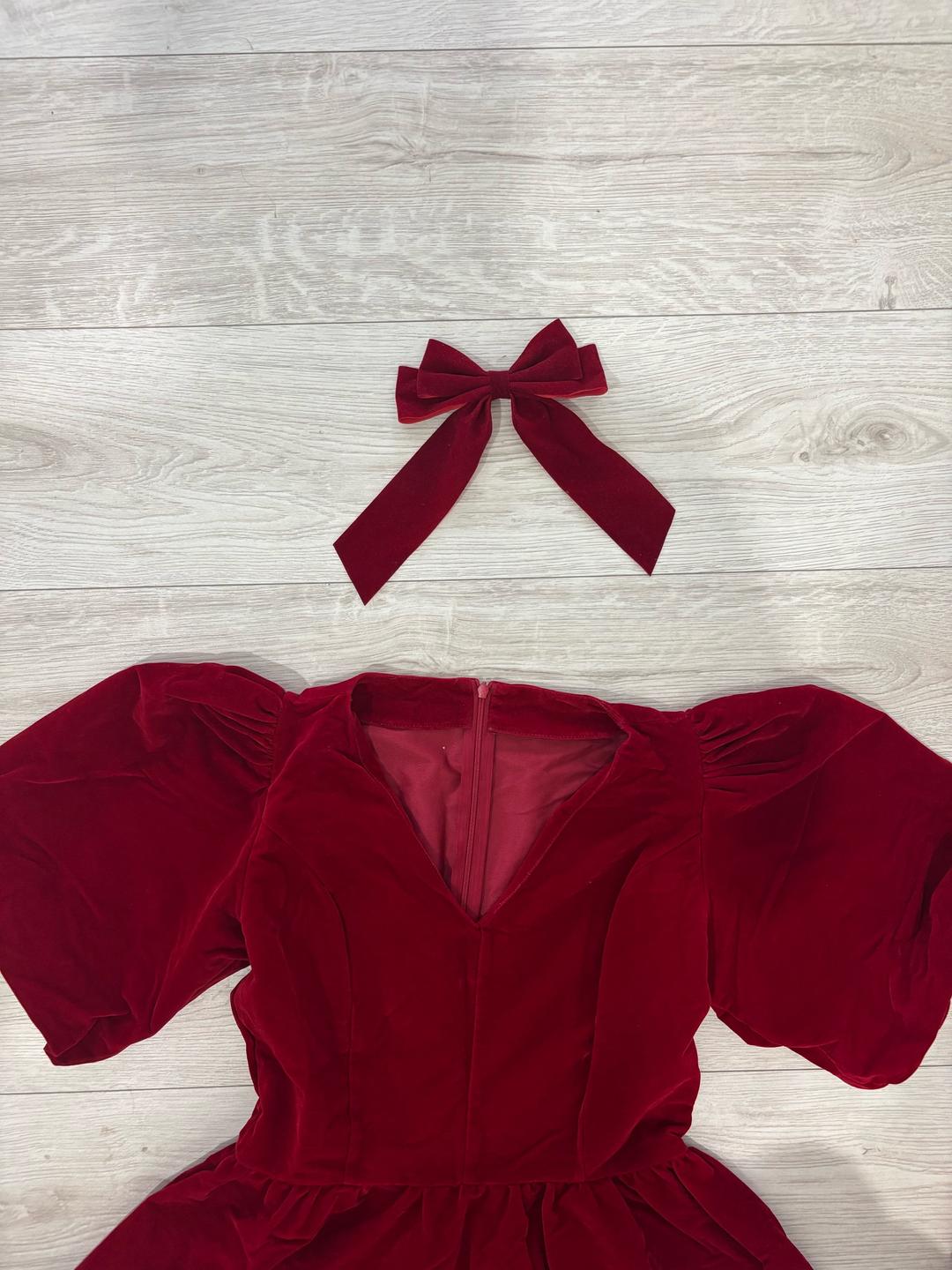 Handmade (ручная работа) Красное платье из бархата — фото 2