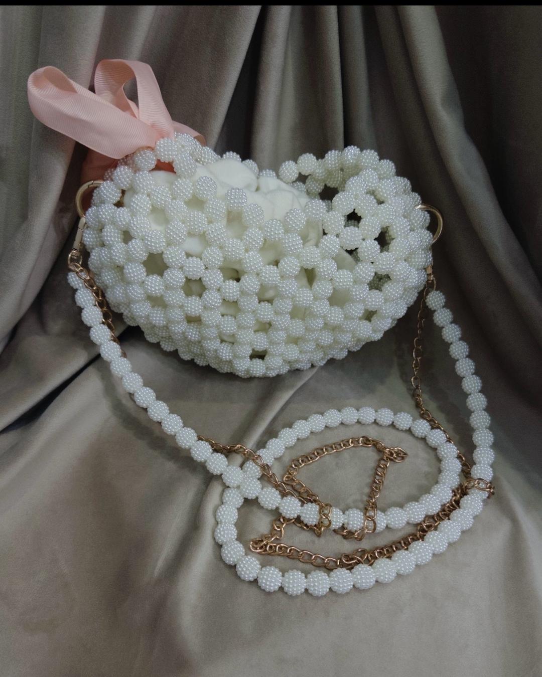 Handmade (ручная работа) Сумка в форме сердца из бусин шамбала — фото 2